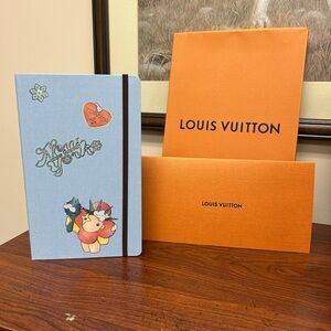 Louis Vuitton Orange Boxes with Blue Jane New York Notebook.